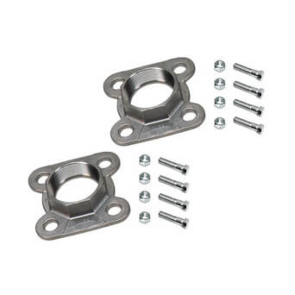 185-086S 2" Stainless Steel 4-bolt threaded Flange for 1400-60B/-65B/-70B Top View