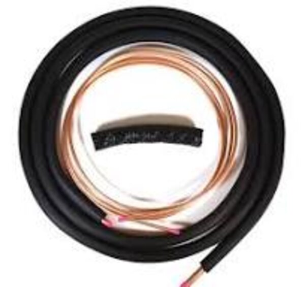 3/8 X 3/4 X 1/2 x 25ft Plain End Line Sets Black Insulation Front View