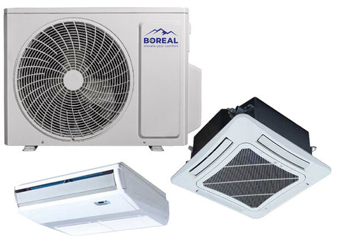 Boreal 24,000 BTU Dual Zone Ceiling Cassette/Universal Floor/Ceiling Mini Split System (12k, 12k) 208-230V Front View