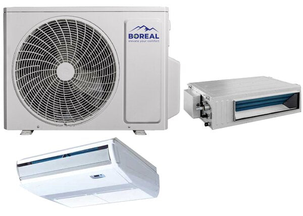 Boreal 30,000 BTU Dual Zone Universal Floor/Ceiling/Slim Duct Mini Split System (18k, 12k) 208-230V Front View