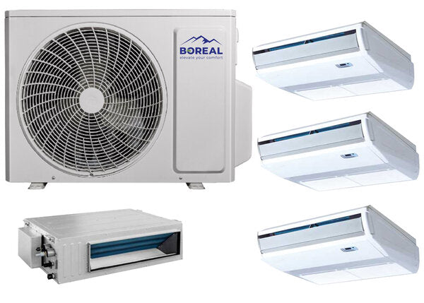 Boreal 36,000 BTU 4-Zone Universal Floor/Ceiling/Slim Duct Mini Split System (9k, 9k, 9k, 9k ) 208-230V Front View