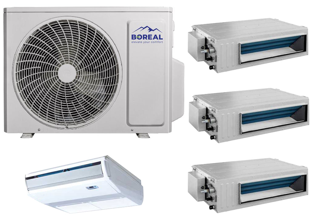 Boreal 36,000 BTU 4-Zone Universal Floor/Ceiling/Slim Duct Mini Split System (9k, 9k, 9k, 9k ) 208-230V Front View