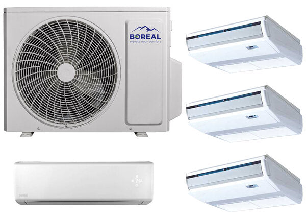 Boreal 36,000 BTU 4-Zone Wall Mounted/Universal Floor/Ceiling Mini Split System (9k, 9k, 9k, 9k ) 208-230V Front View
