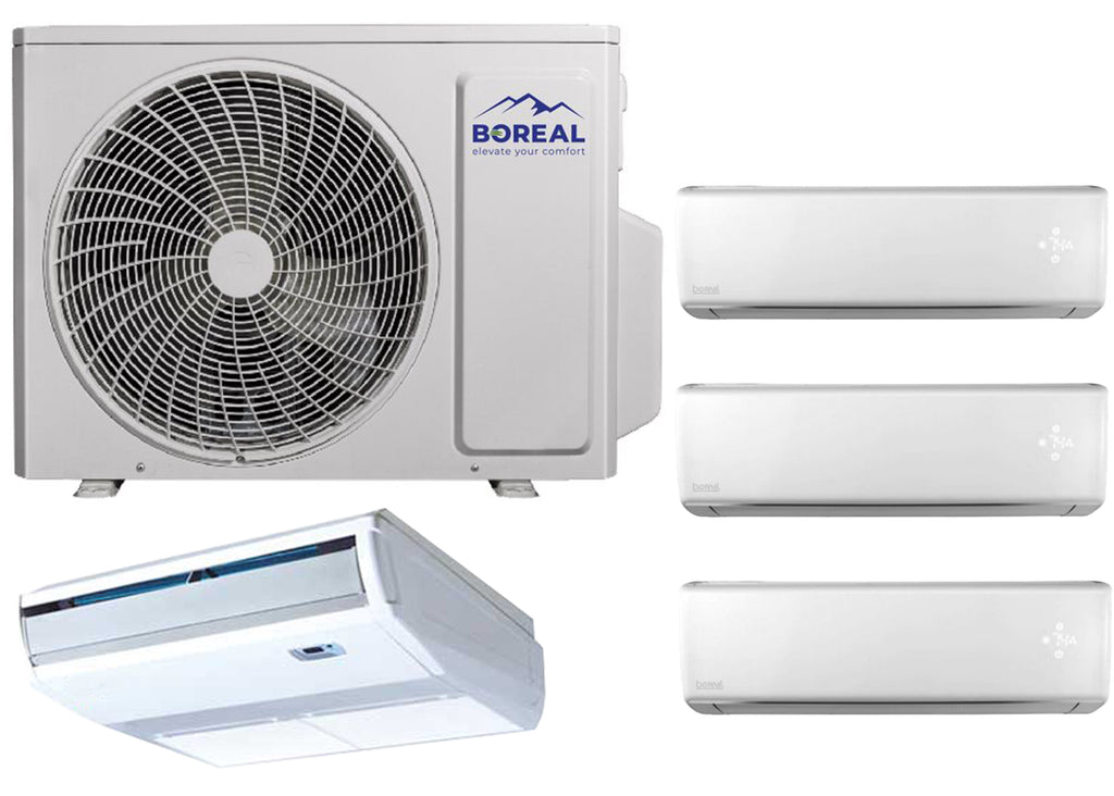Boreal 36,000 BTU 4-Zone Wall Mounted/Universal Floor/Ceiling Mini Split System (9k, 9k, 9k, 9k ) 208-230V Front View
