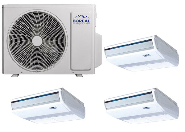 Boreal 36,000 BTU Tri Zone Universal Floor/Ceiling Mini Split System ( 18k, 9K, 9k ) 208-230V Front Viiew