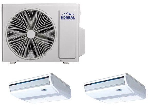 Boreal 36,000 BTU Dual Zone Universal Floor/Ceiling Mini Split System ( 18k, 18K ) 208-230V Front View