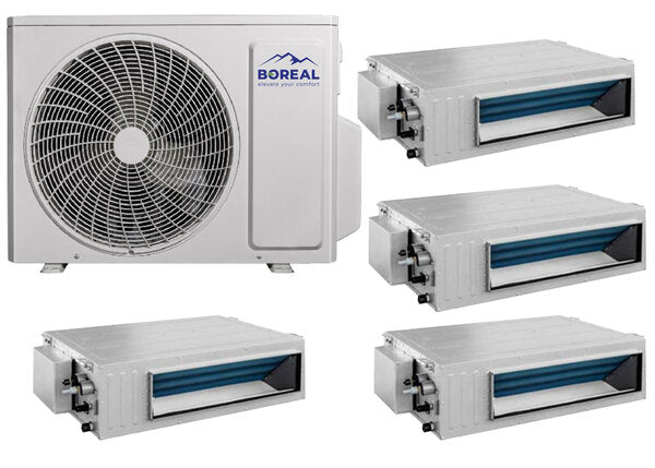 Boreal 36,000 BTU 4-Zone Slim Duct (HS) Mini Split System (9k, 9k, 9k, 9k) 208-230V Front View