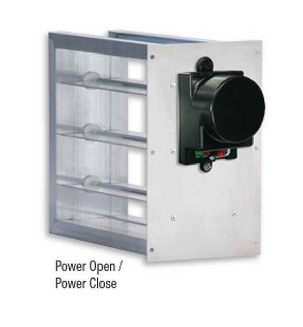 Braeburn 8"W x 20"H Rectangular Damper Power Open / Power Close Model 100820 Side View