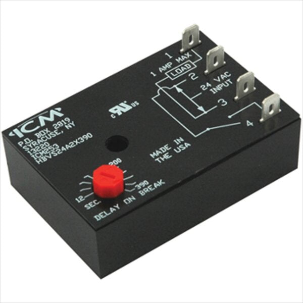 ICM ICM253 Fan Blower Control - Off Delay on Break (12-390 Second Adjustable Delay) Side View