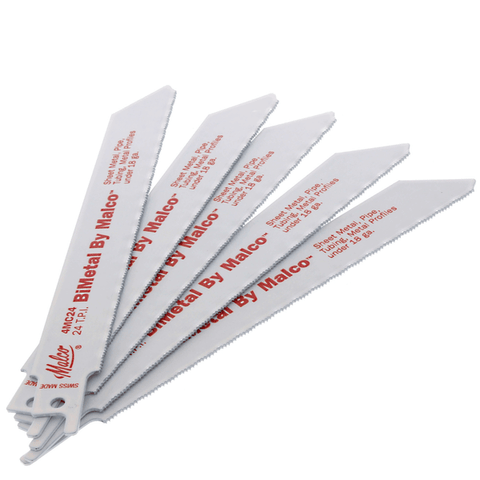 Malco 4MC24 Standard Milled Reciprocating BiMetal Metal Saw Blades (5 Pack) Front View