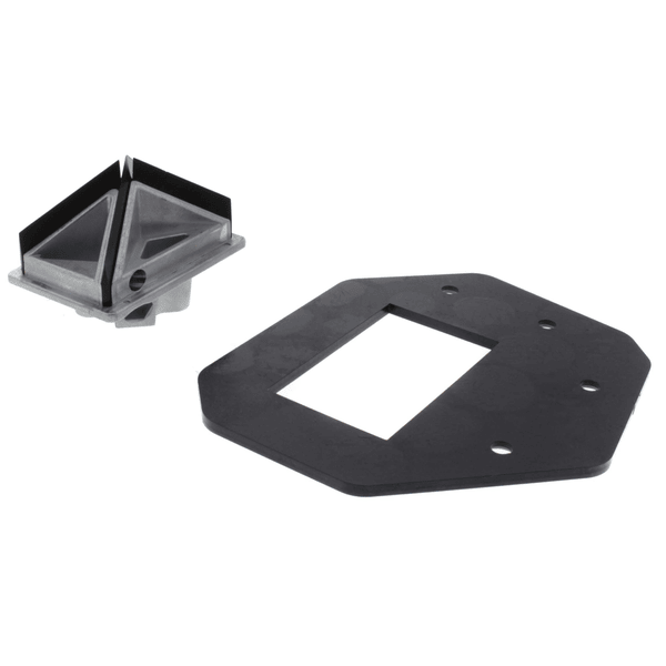 Malco GOP23XUK 2" x 3" X Style Hole Gutter Outlet Die Front View
