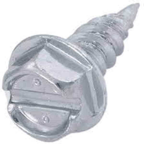 Malco HW7X1/2ZT 1/2" (Length) 1/4" (Head Size) Slotted Hex Washer Head Zip-In Sheet Metal Screws (1,000 Pack) Front View