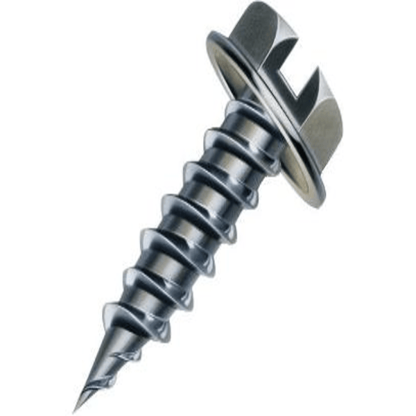 Malco HW8X1/2Z 1/2" (Length) 1/4" (Head Size) Slotted Hex Washer Head Zip-In Sheet Metal Screws (1,000 Pack) Front View