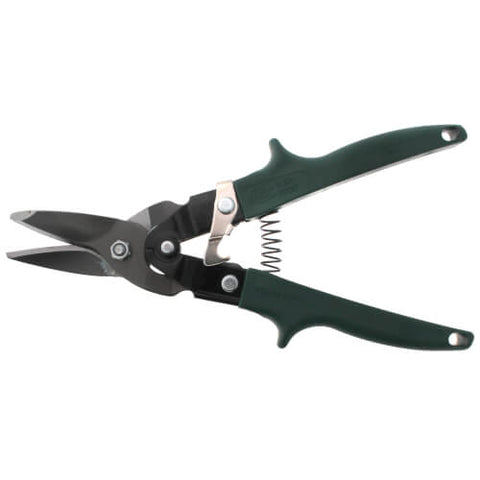 Malco M2002  Aviation Snips with Green Grip (Cuts Right) Front View