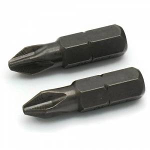 Malco MBSP2P 1/4" #2 Phillips Insert Bit, 1" Long (Pack of 2) Front View