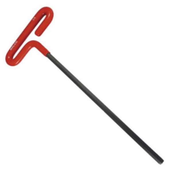 Malco WT9SG 9" Long Gripped T Handle Keys Set, 8 Sizes (3/32" - 1/4") Front View