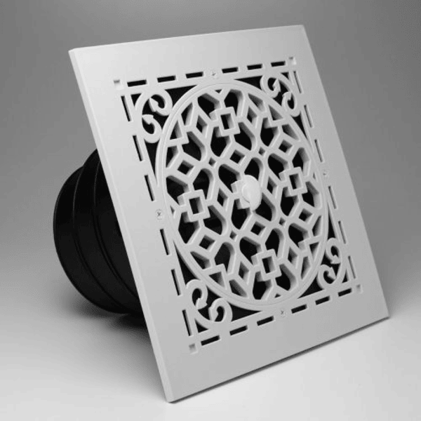 Rectorseal 81909 MVAW Ceiling Diffuser w/ Antique White Grille (8" x 8") Front View
