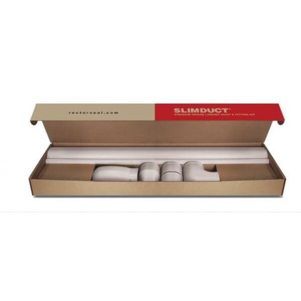 Rectorseal 85105 3.75" Slimduct White Wall Duct Kit - SDK100W (13 Ft Kit) Side View