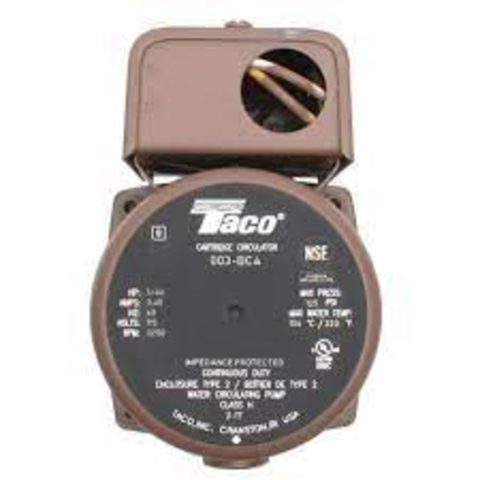 Taco 006-BC4 (1/2" Sweat) Taco Bronze Circulator, 1/40 HP Back VIew