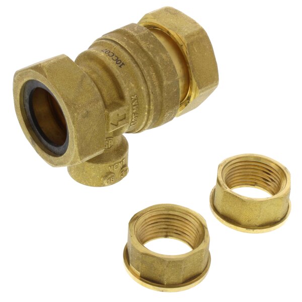 Taco 3193-T1 3/4" Brass Backflow Preventer (Union FNPT) Side View