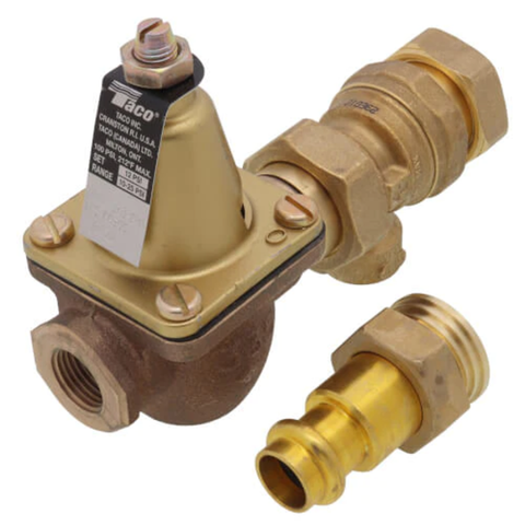 Taco 3492-050-BH1 1/2" Brass Combination Boiler Feed Valve & Backflow (Union Press x NPT) Top View