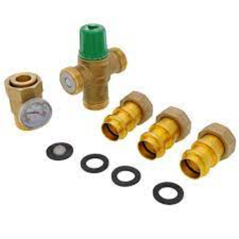 Taco 5003-H3-G 3/4" Press Mixing Valve w/ Gauge (Low Lead) Top View