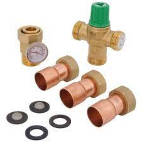Taco  5004-C3-G 1" Sweat Union Mixing Valve w/ Gauge (Low Lead) Top View