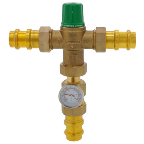 Taco 5004-H3-G 1" Press Mixing Valve w/ Gauge (Low Lead) Front View