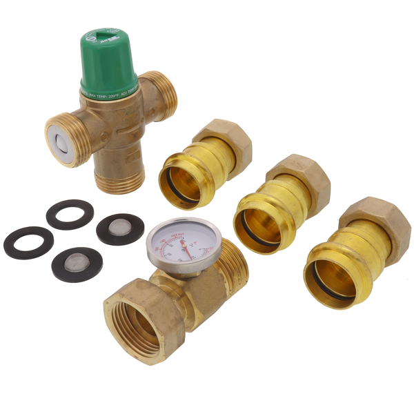Taco 5004-H3-G 1" Press Mixing Valve w/ Gauge (Low Lead) Top View