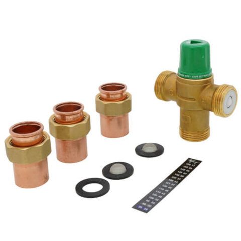Taco 5004-HX-C3 1" Sweat Union Heating Only Mixing Valve Top View