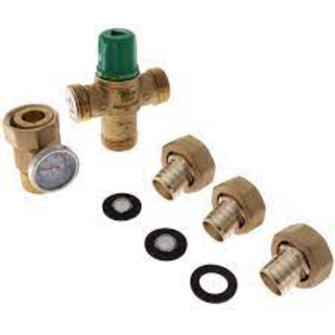 Taco  5004-HX-P3-G 1" PEX Union Heating Only Mixing Valve w/ Gauge Top View