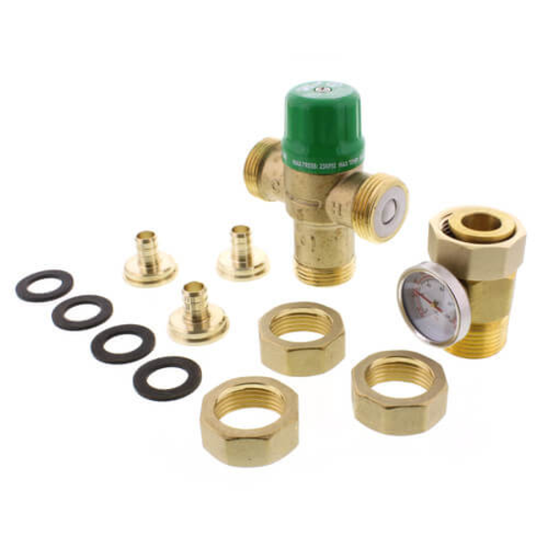 Taco 5122-P2-G 1/2" PEX Union Mixing Valve w/ Gauge (Low Lead) Top View