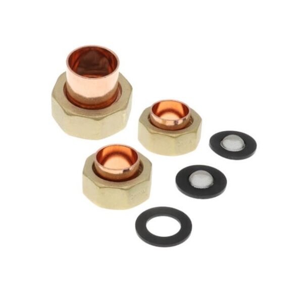 Taco 5123-003KIT 3/4" Sweat Union for 5120 Water Temperature Mixing Valve with Gauge (Set of 3) Side View