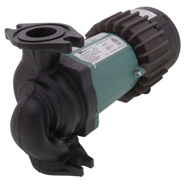 Taco VR3452-HY1-FC1A01 Viridian Self-Adjusting High Efficiency Wet Rotor Circulator with Communication Module, Less Flanges - Rotated Side View