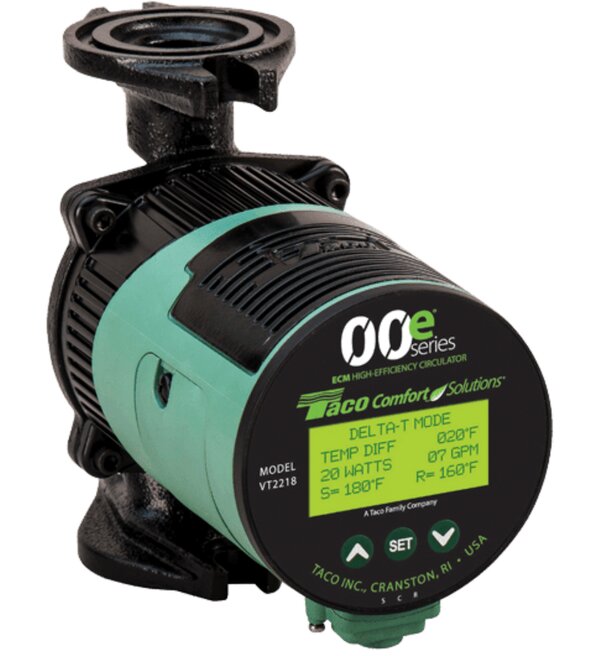 Taco VT2218-HY2-FC1A00 Viridian Delta-T Variable Speed ECM High Efficiency Circulator, Less Flanges - Standard (120V) Side View