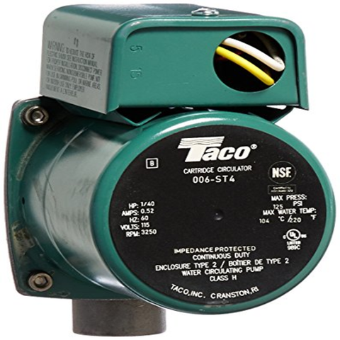 Taco 006-ST8Y Stainless Steel Circulator, 1/40 HP Back View