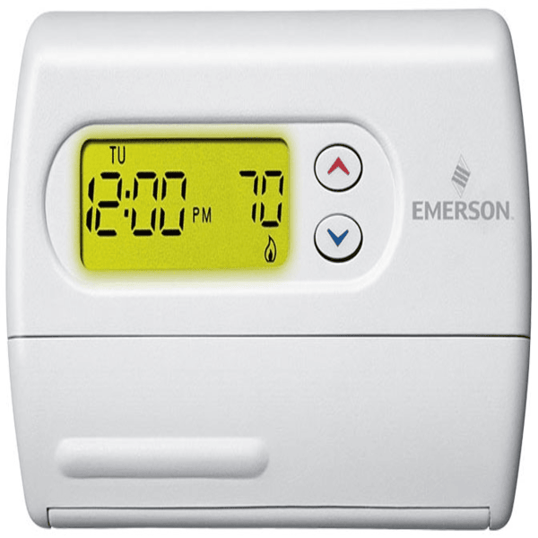W-R1F87-361 24v/Millivolt Single Stage Digital 7 Day Programmable Thermostat Hardwired Or Battery Powered, Lighted Display 1H-1C 45-90F Front View