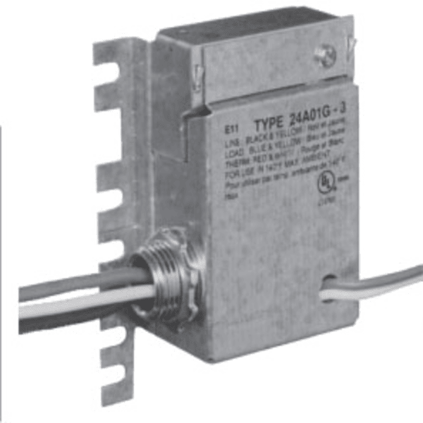 W-R24A05A-1 Level Temp Silent Operator for Low Voltage Control Of Electric Heat, 120 Vac, 60hz Input, SPST Normally Open, 45 Second Delay Side View