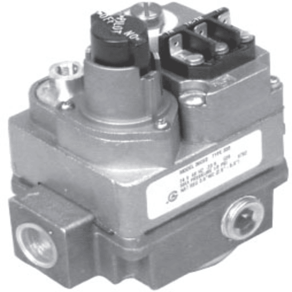 W-R36C03A-410 120v 3/4" X 3/4" Standing Pilot Gas Valve Includes LP Kit & Reducer Bushings Replaces 36C03A-400 36C03A-310 Side View