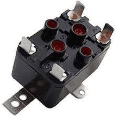 W-R90-294Q Fan Relay, Type 84, 115/120 Vac Coil, Spdt. Coil Data: 2,000 Ohms Dc Resistance, 25 ma (nominal), 3 Va (nominal), 4 Va (inrush). Contact Rating: 125 / 250 Vac, Inductive: 8 Amps, Continuous, 25 Amps. Inrush, Resistive: 16 Amps Continuous Back View