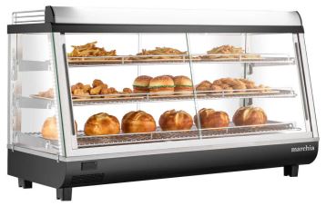 Marchia MHCC186 48" Heated Countertop Display, Front, Rear Doors