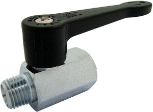 Mini ball valve with black nylon lever