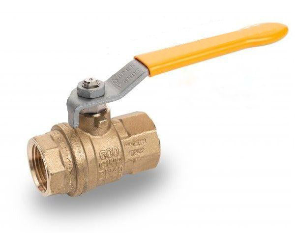 Full Port 2-way ball valve with yellow steel handle