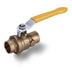 Full Port 2-way ball valve with yellow steel handle