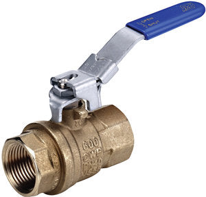 Full Port 2-way ball valve with blue lockable handle