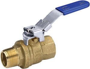 Full Port 2-way ball valve with blue lockable handle
