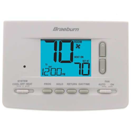 Braeburn Builder Programmable Thermostat, Front View