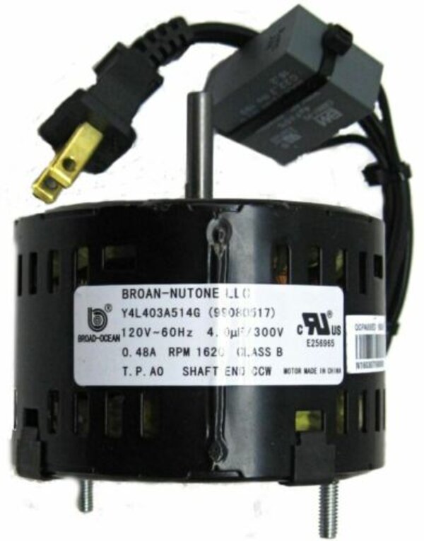 Broan-Nutone S99080517 Single-Speed Broan Replacement Motor Side View