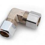 5/8 X 3/8" Lead Free Brass Compression Union Elbow Chrome Plated qt