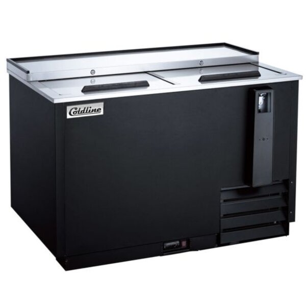 Coldline BBC-50 50" Horizontal Reach-In Black Bottle Cooler - 13 Cu. Ft. Side View